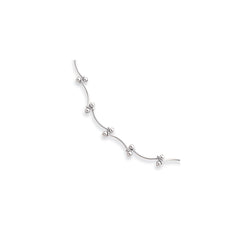 16in Rhodium-plated Kelly Waters Bead Wave Necklace