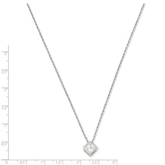 18in Rhodium-plated Kelly Waters Bezel Princess Cut CZ Necklace