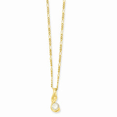 18in Gold-plated Kelly Waters Round CZ Necklace