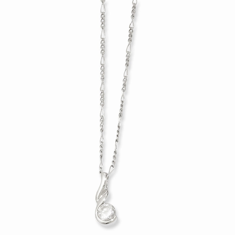 18in Rhodium-plated Kelly Waters Round CZ Necklace