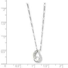 18in Rhodium-plated Kelly Waters Round CZ Necklace