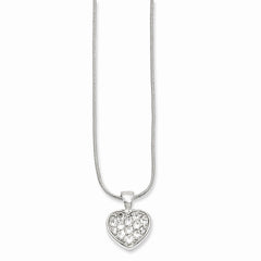 18in Rhodium-plated Kelly Waters CZ Pav‚ Heart Necklace