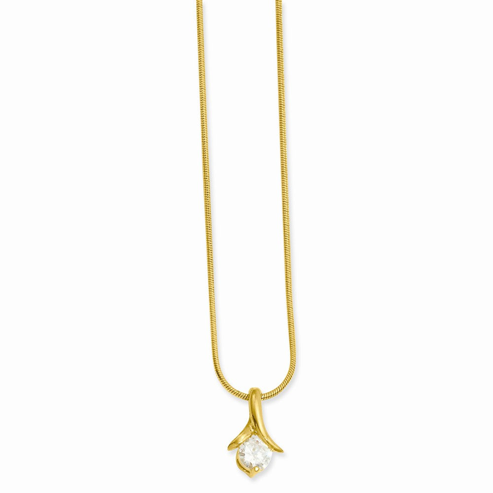 18in Gold-plated Kelly Waters Ribbon CZ Necklace