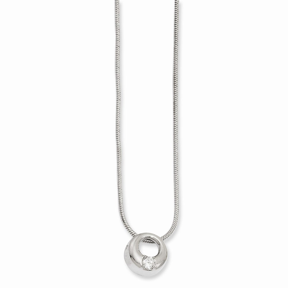 18in Rhodium-plated Kelly Waters Open Circle CZ Necklace Main image