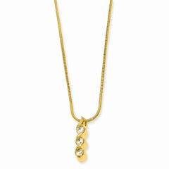 18in Gold-plated Kelly Waters Three Stone CZ Swirl Necklace