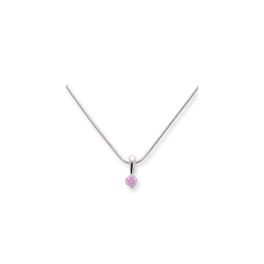 18in Rhodium-plated Kelly Waters Pink CZ Drop Necklace Main image