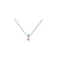 18in Rhodium-plated Kelly Waters Pink CZ Drop Necklace
