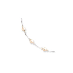 18in Rhodium-plated Kelly Waters White Simulated Pearl Necklace