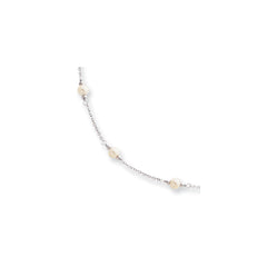 18in Rhodium-plated Kelly Waters Small White Simulated Pearl Necklace