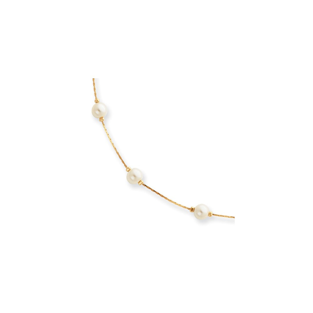18in Gold-plated Kelly Waters White Simulated Pearl Necklace