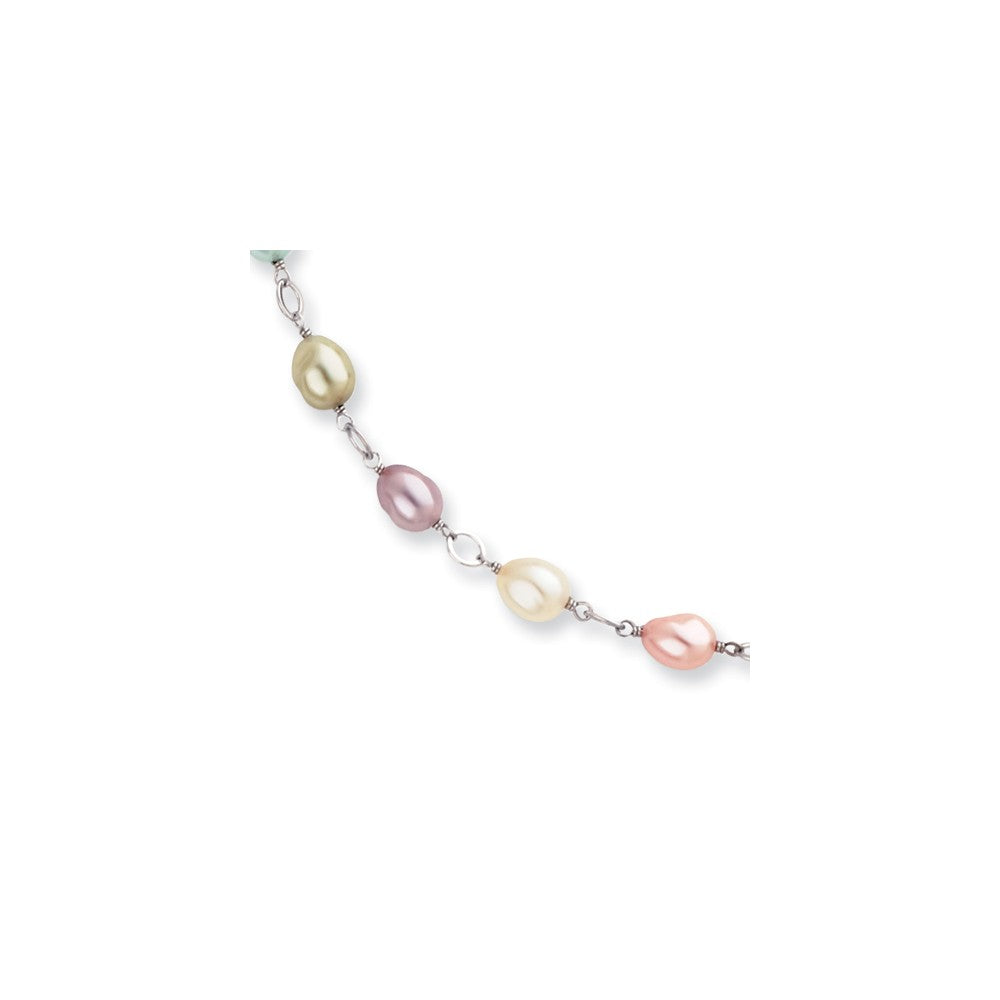 Rhodium-plated Kelly Waters Multicolored Simulated Pearl Necklace