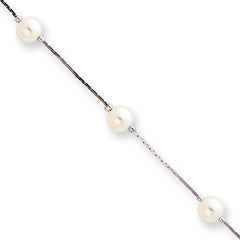8.25in Rhodium-plated Kelly Waters White Simulated Pearl Bracelet