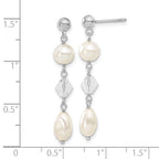 Kelly Waters Rhodium-Plated Simulated Pearl and Crystal Drop Earrings  Polished, Elegant Design