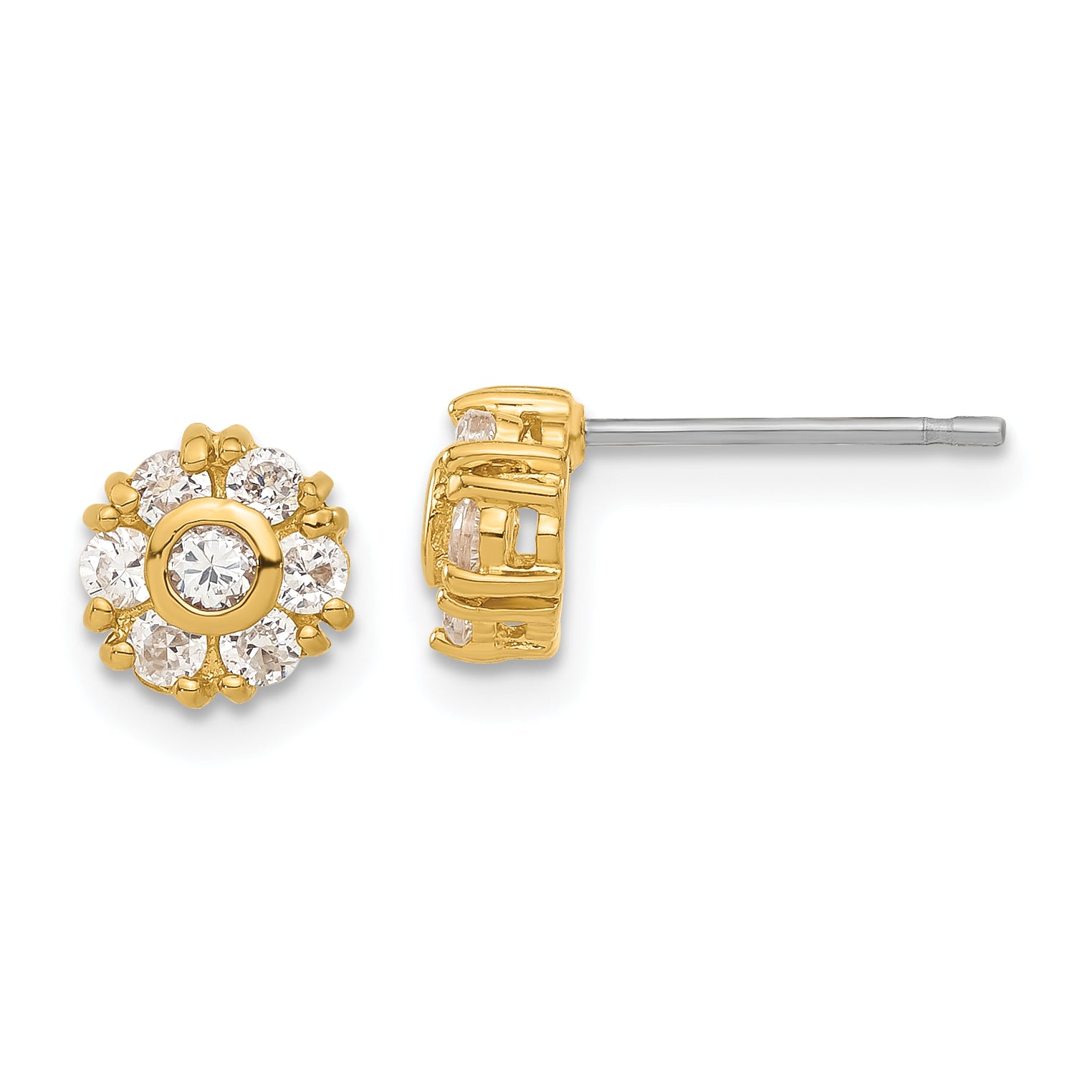 Gold-plated Kelly Waters White CZ Flower Earrings Main image