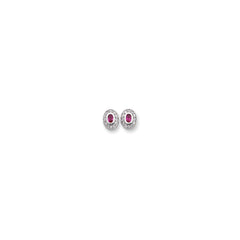 Rhodium-plated Kelly Waters July Birthstone Oval CZ Earrings