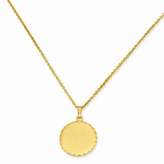 Sophia Jewelers Gold-Plated Engravable Satin Necklace 18in Elegance