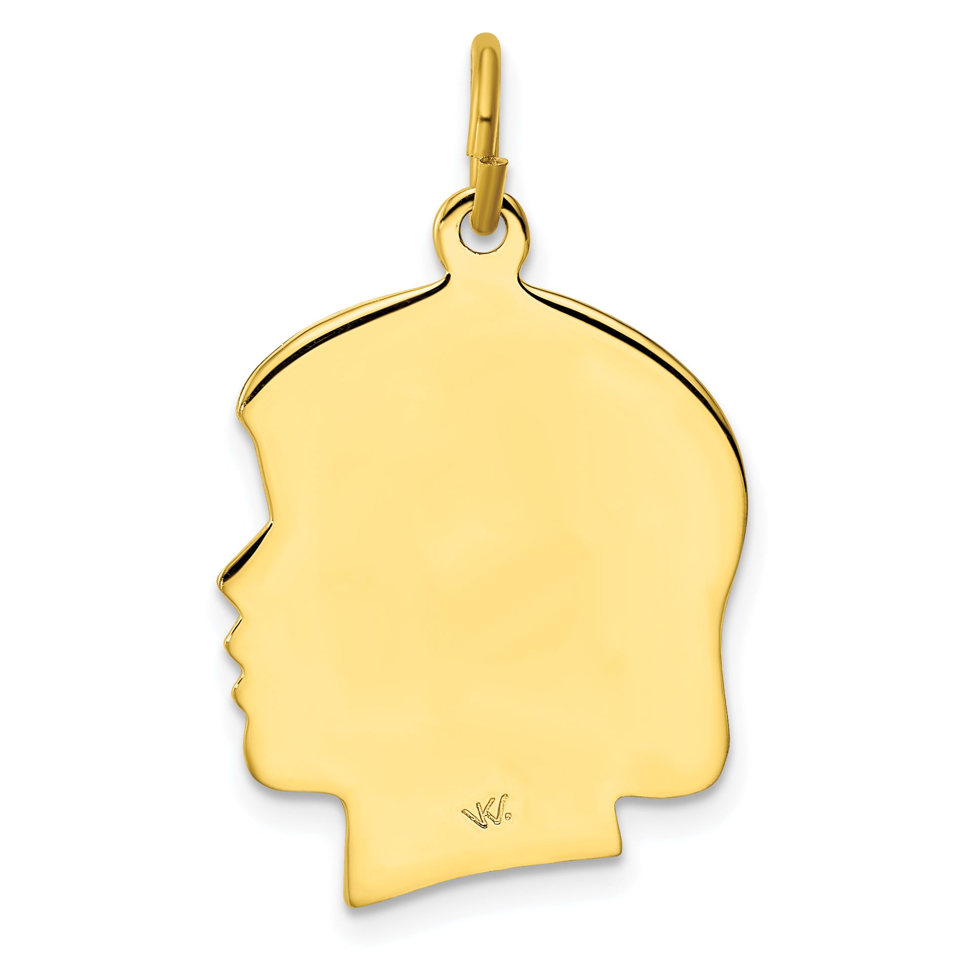 Kelly Waters Gold-plated Large Polished Engraveable Girl Head Charm
