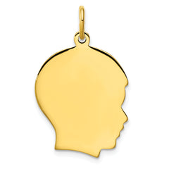 Kelly Waters Gold-plated Large Polished Engraveable Boy Head Charm