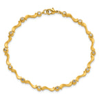Kelly Waters Gold-plated CZ Bezel S Link Bracelet