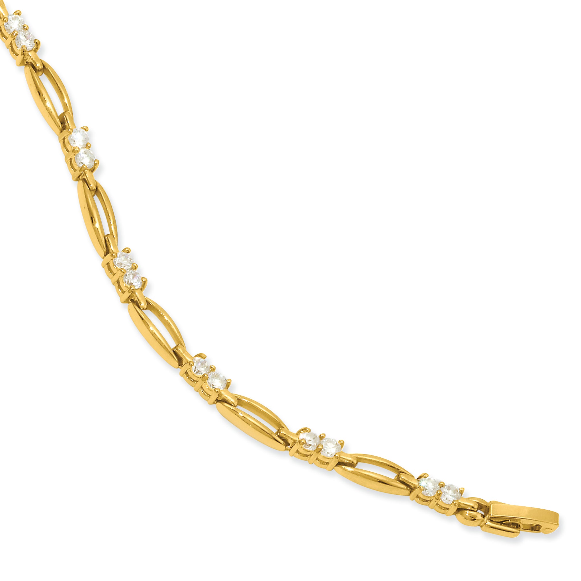 8.25in Gold-plated Kelly Waters Link CZ Bracelet