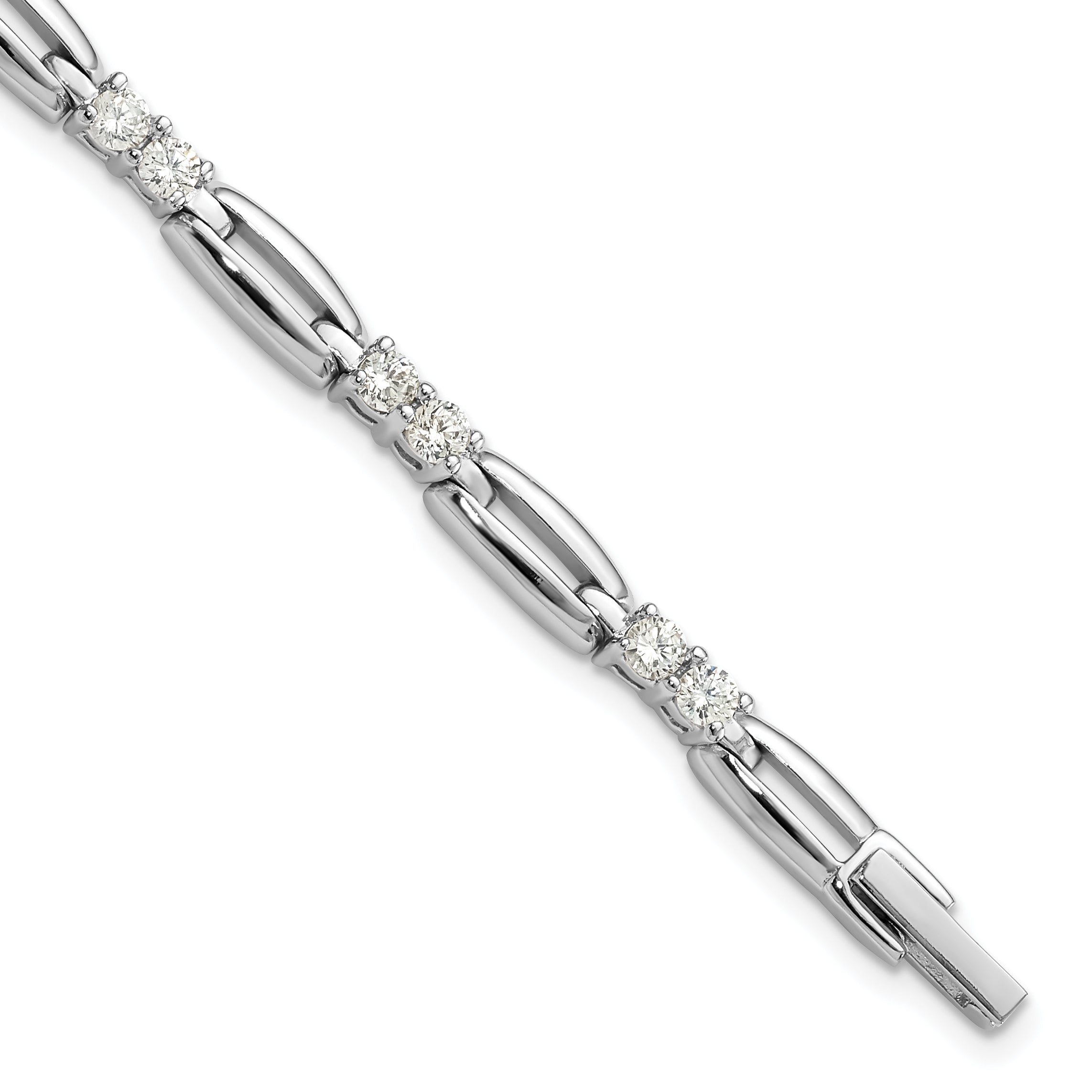 Kelly Waters Rhodium-plated CZ Link 7.25 inch Bracelet Main image