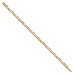 Kelly Waters Gold-plated Prong Set CZ 7.25 inch Tennis Bracelet