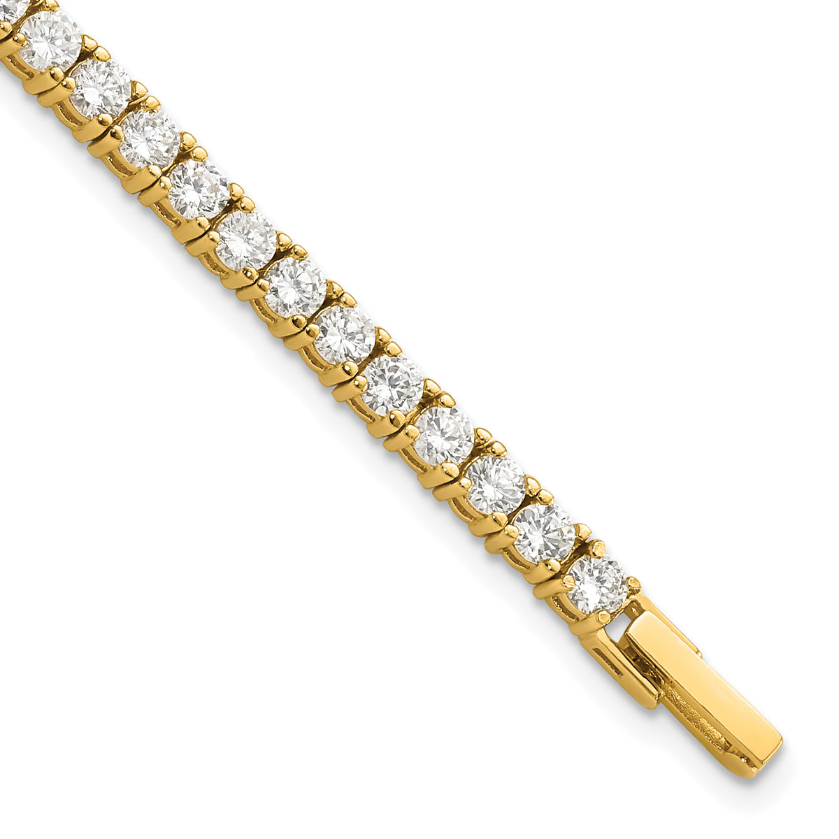 Kelly Waters Gold-plated Prong Set CZ 7.25 inch Tennis Bracelet