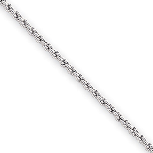 8.25in Rhodium-plated Kelly Waters 2mm French Rope Bracelet