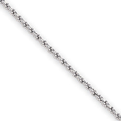 8.25in Rhodium-plated Kelly Waters 2mm French Rope Bracelet
