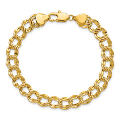 Kelly Waters Gold-plated 8mm Double Link Charm 7.25 inch Bracelet