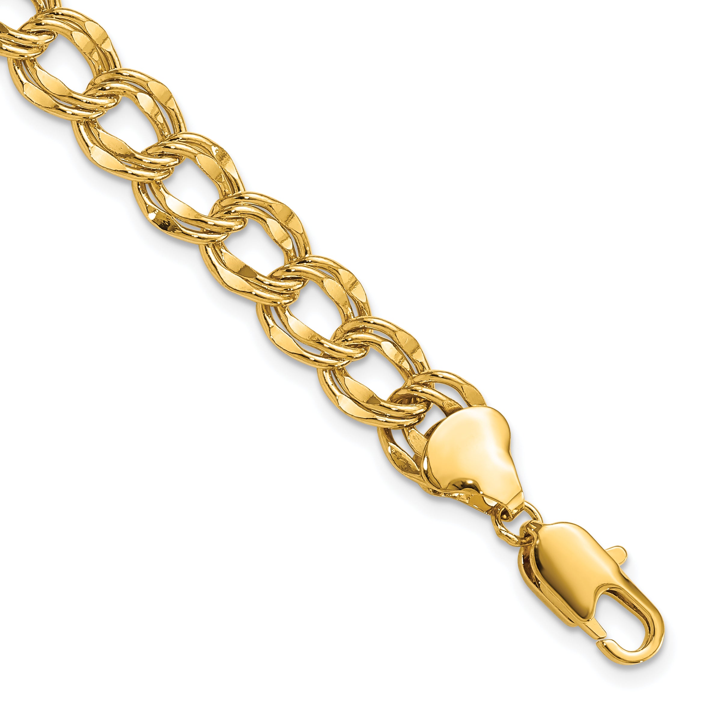 Kelly Waters Gold-plated 8mm Double Link Charm 8.25 inch Bracelet