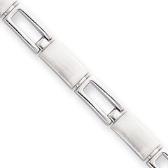 8.25in Rhodium-plated Kelly Waters Rectangle Open Link Bracelet