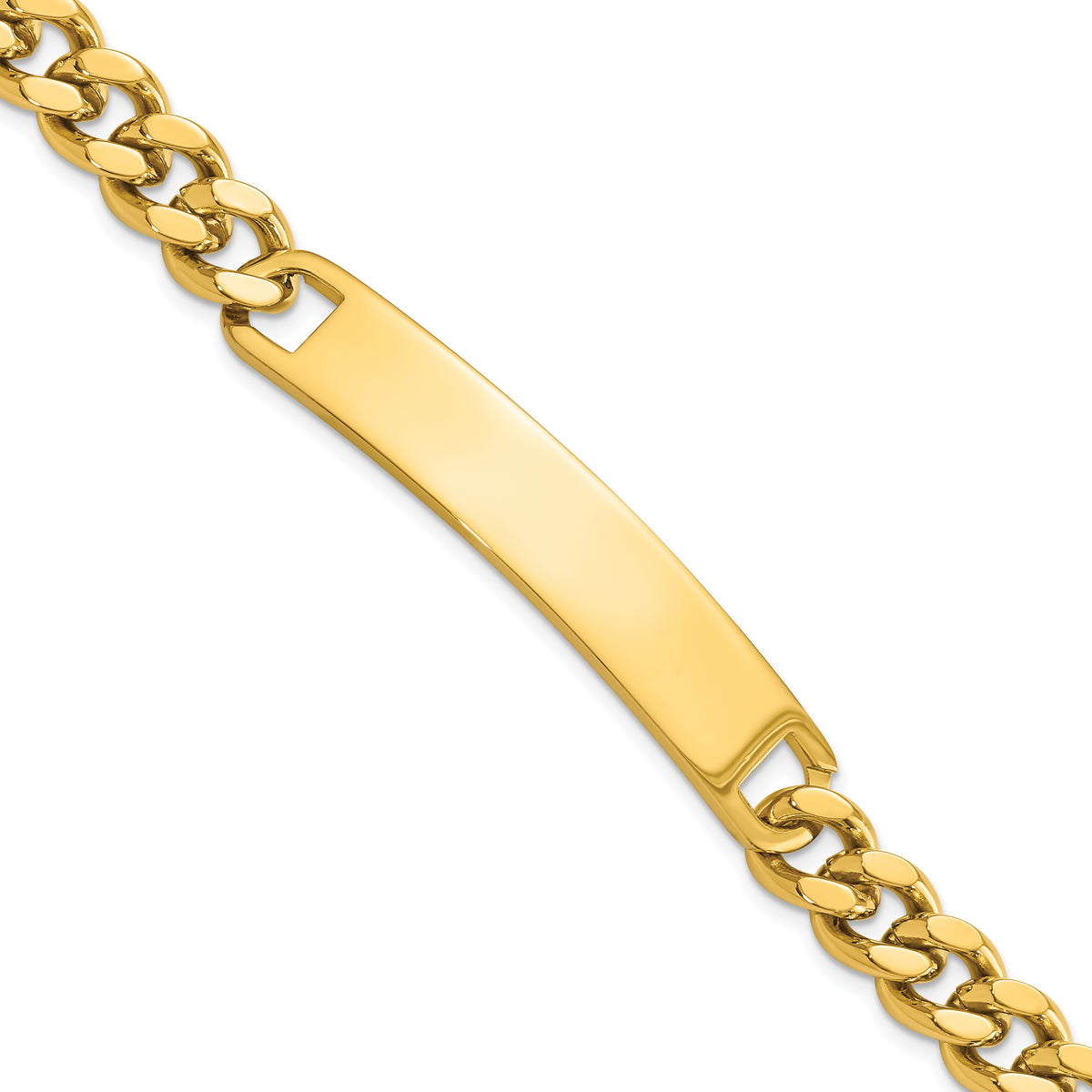 Kelly Waters Stainless Steel Yellow PVD Plated 8.25 inch Engravable ID Bracelet