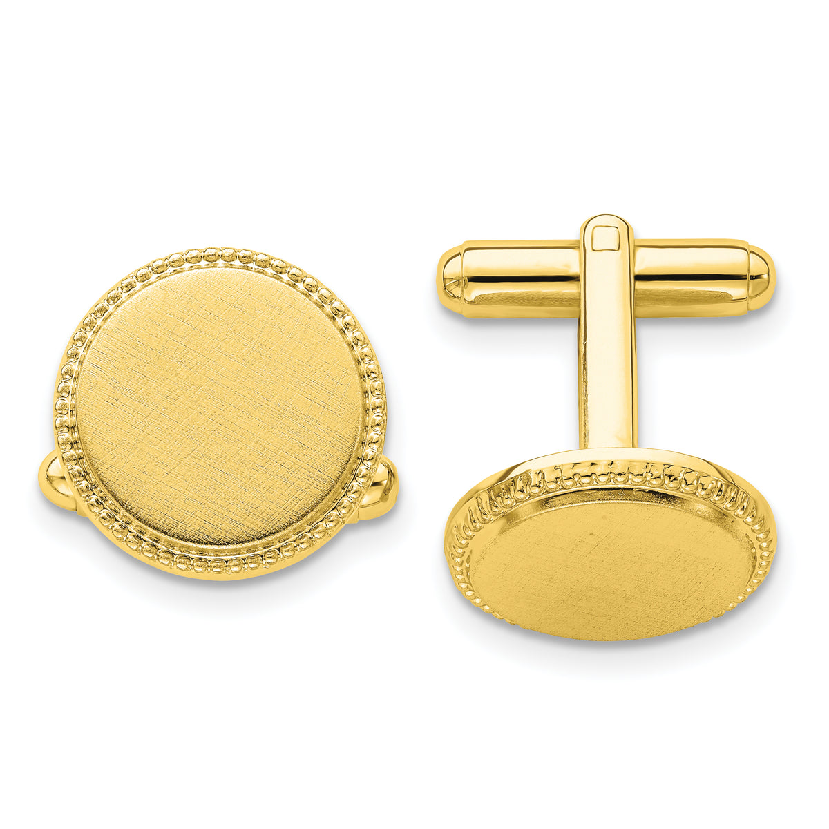 Kelly Waters Gold-plated Satin Florentine Round Beaded Cuff Links