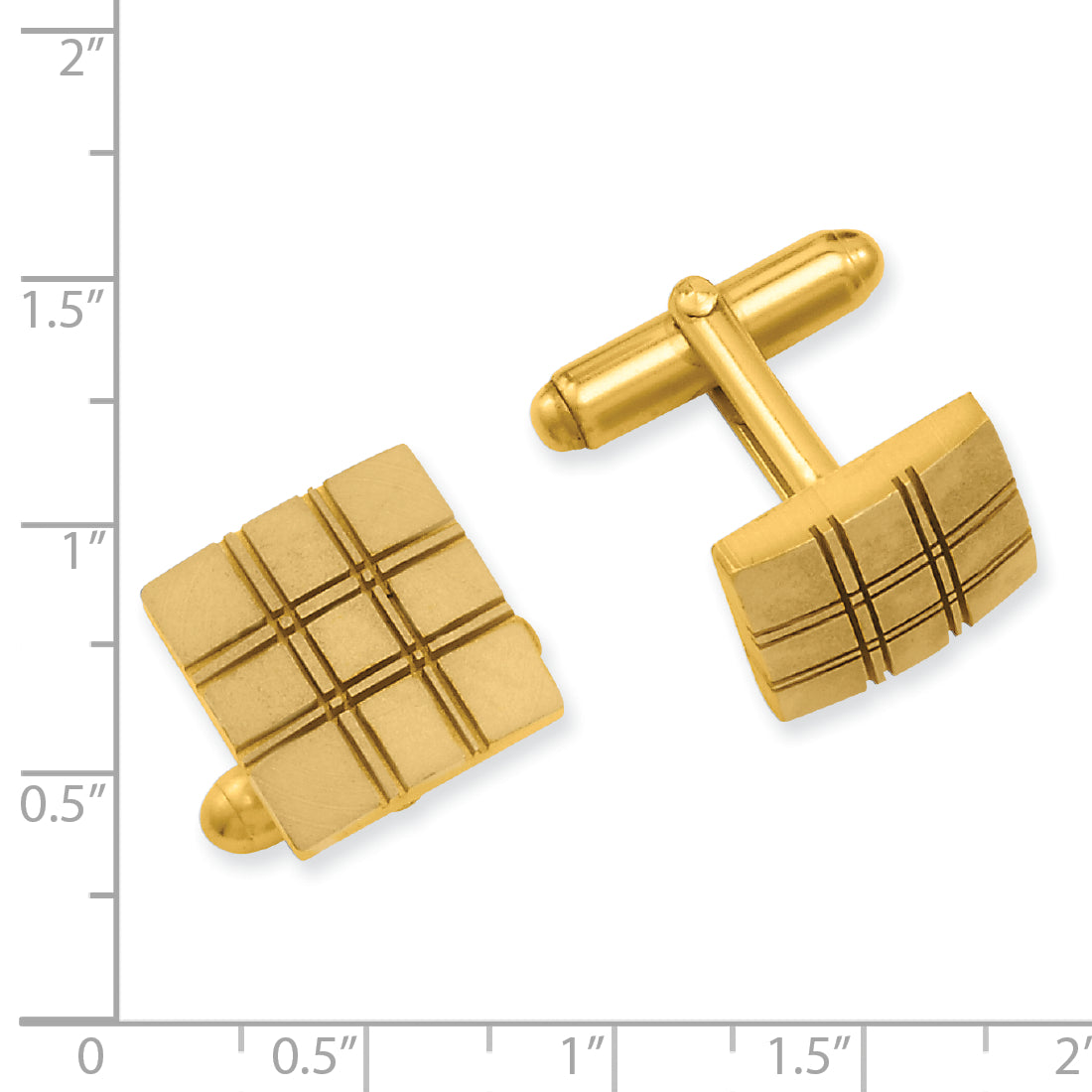 Kelly Waters Gold-plated Double Lines Patterned Square Cuff Links