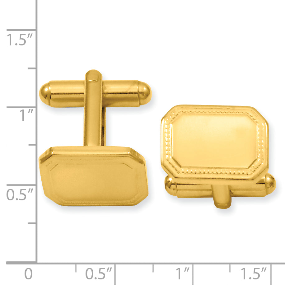 Gold-Plated Polished Engravable Cuff Links by Kelly Waters Secondary image