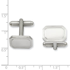 Kelly Waters Rhodium-plated Polished Rectangle Engravable Cuff Links