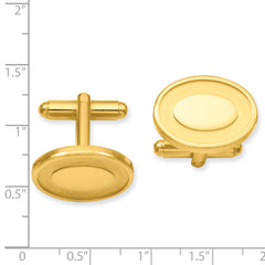 Kelly Waters Gold-plated Oval with Engravable Area Cuff Links
