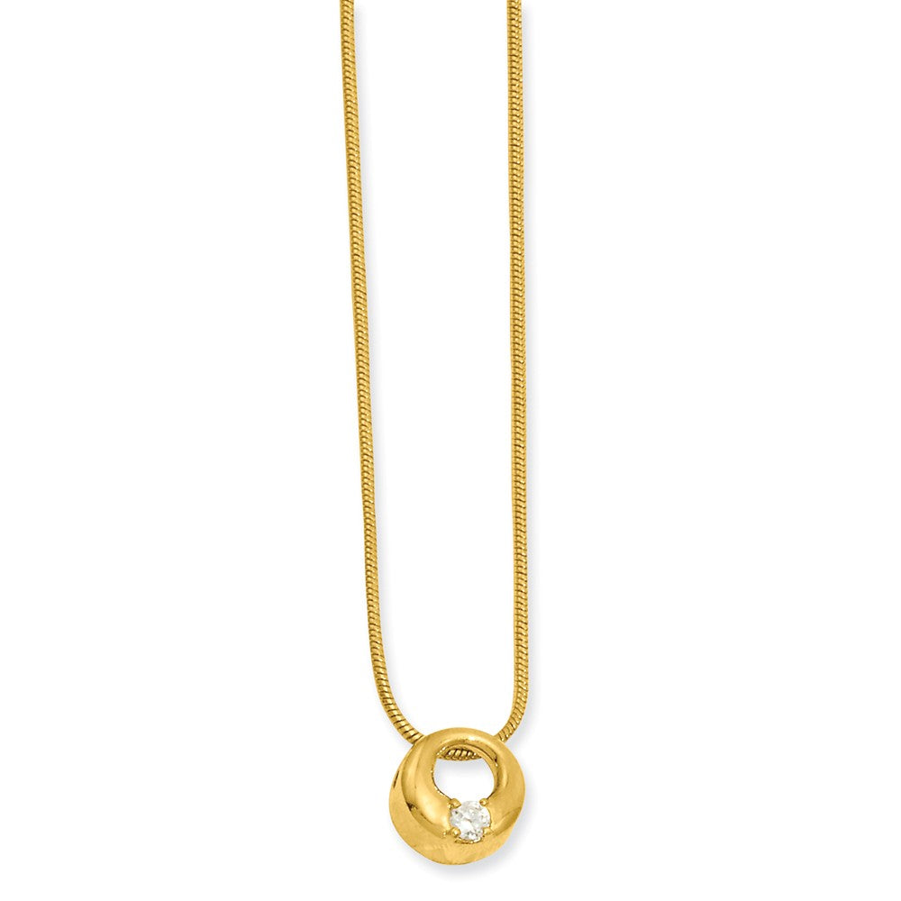 18in Gold-plated Kelly Waters Open Circle CZ Necklace