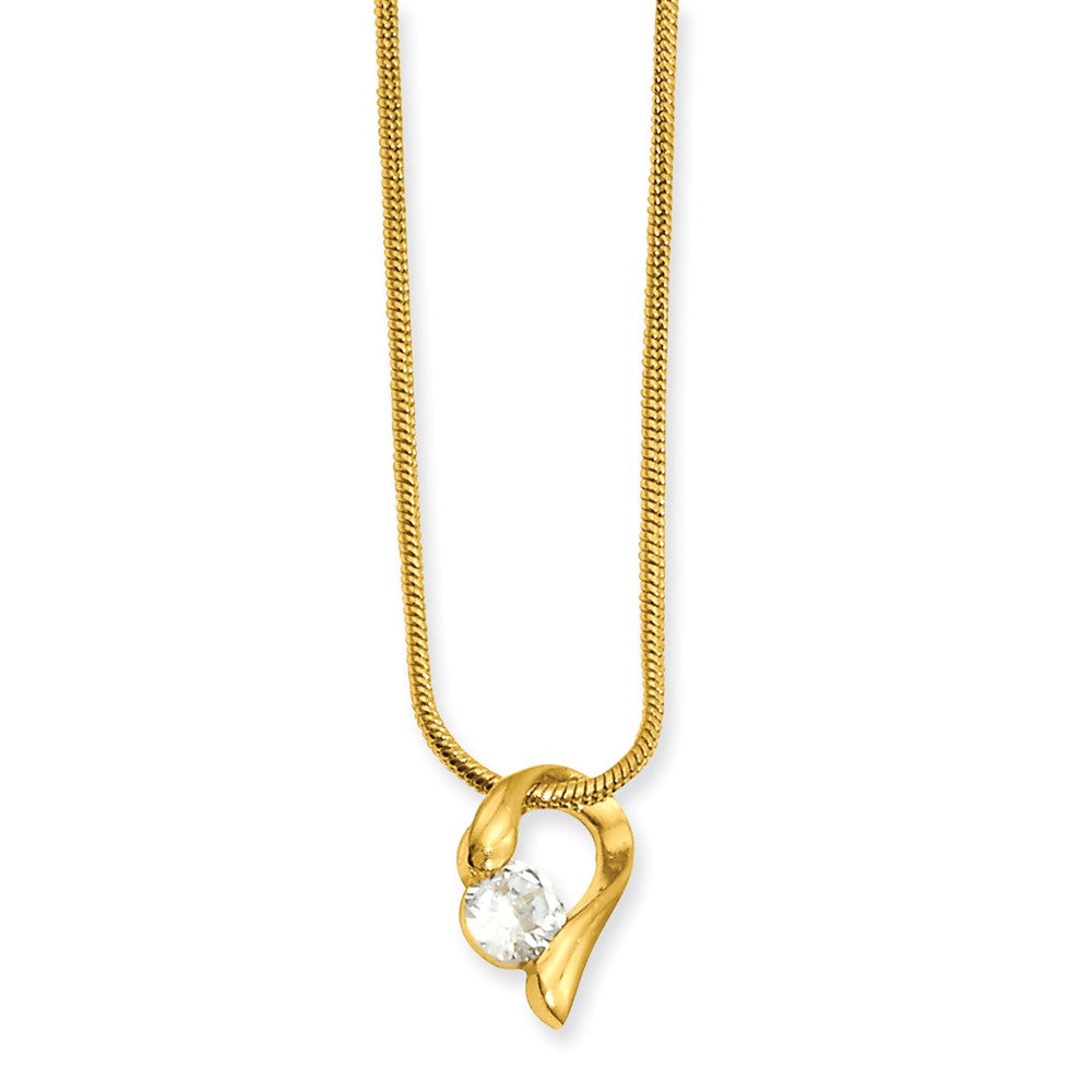 18in Gold-plated Kelly Waters CZ Necklace