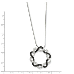 18in Rhodium-plated Kelly Waters Filigree Black & White CZ pendant Necklace