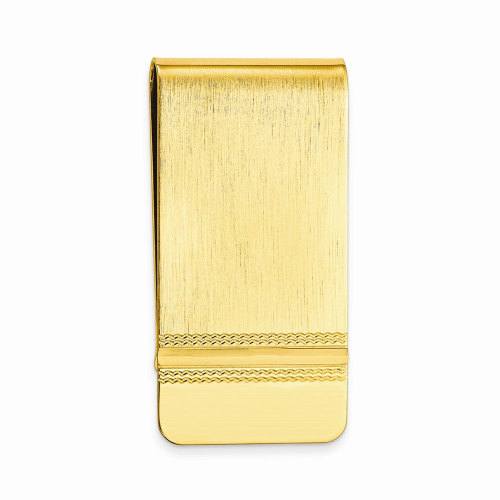 Gold-plated Kelly Waters Satin Money Clip with Polished End