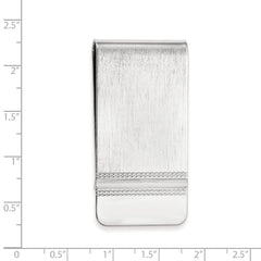 Rhodium-plated Kelly Waters Satin Money Clip with Polished End