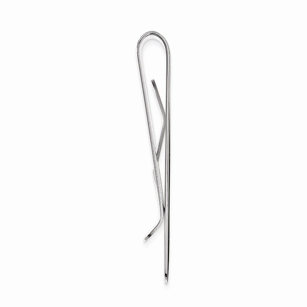 Rhodium-Plated Men's Money Clip with Swirl Design Elegance