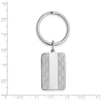 Rhodium-plated Kelly Waters Key Ring with X pattern Sides