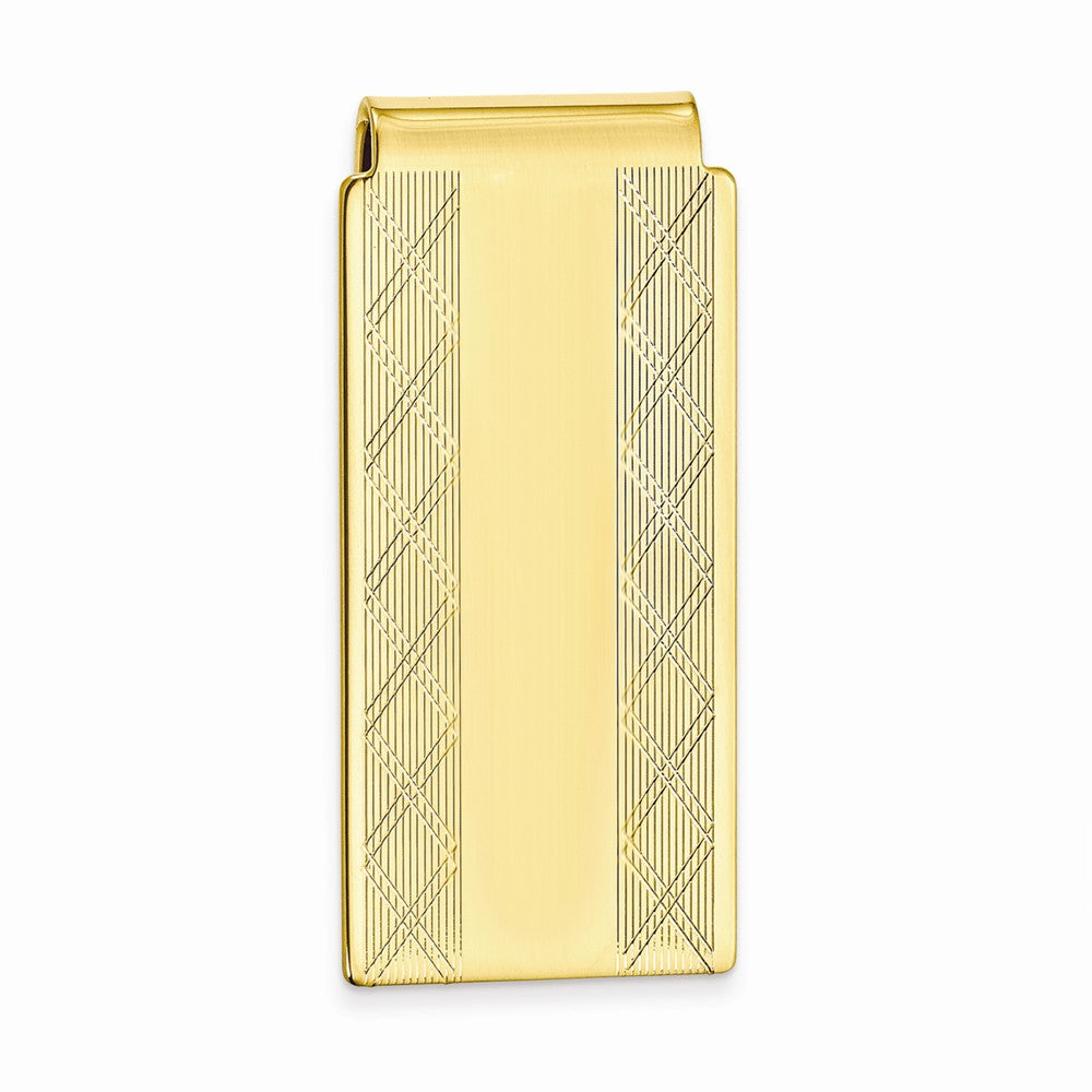 Gold-Plated Men's Money Clip with X Pattern Elegant Design