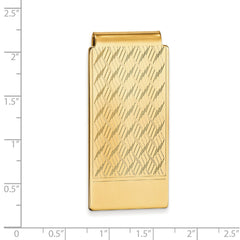 Gold-plated Kelly Waters Chevron Pattern Hinged Money Clip