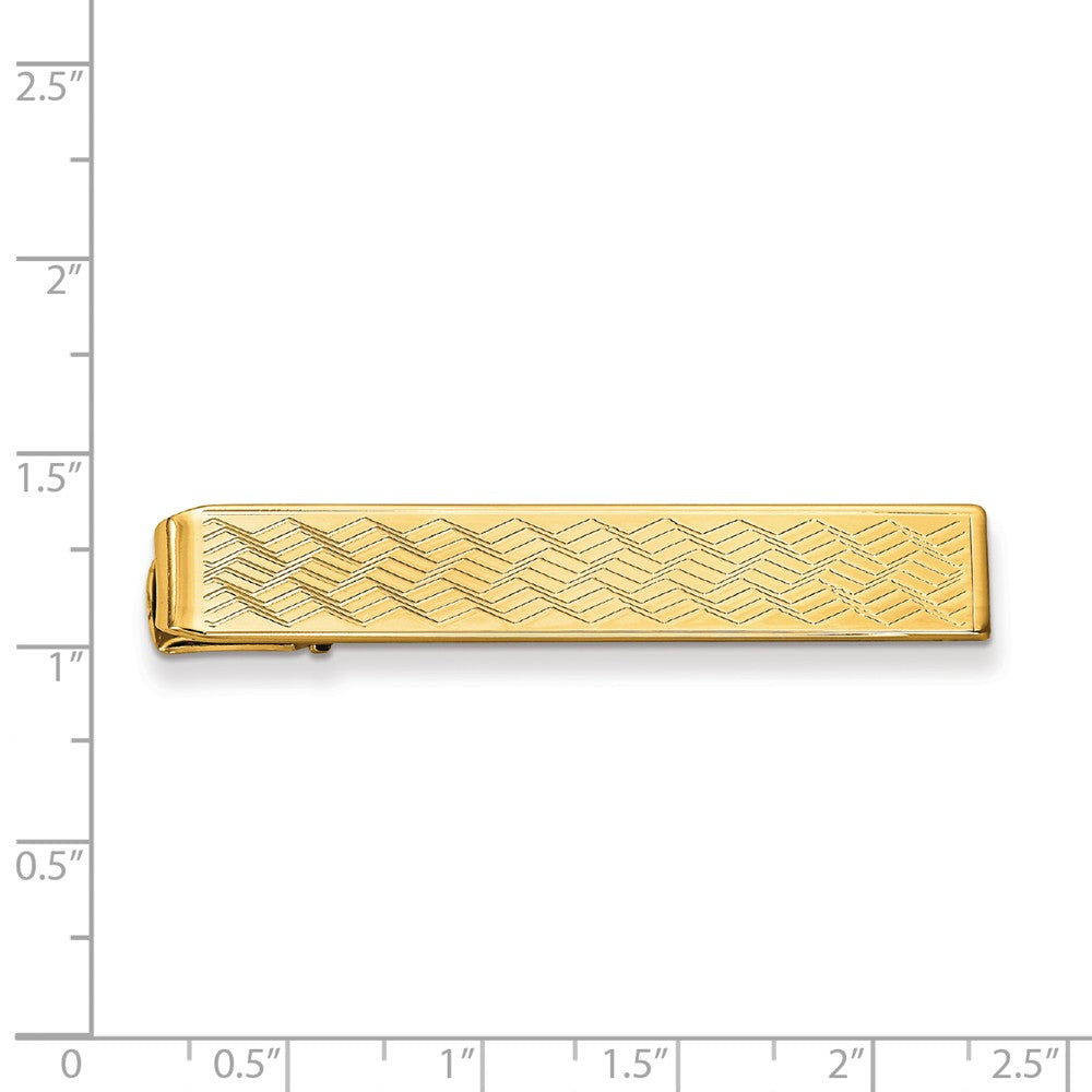 Gold-plated Kelly Waters Chevron Pattern Tie Bar