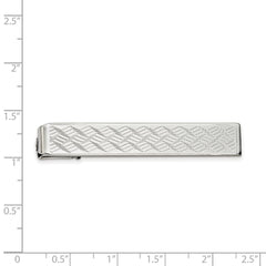 Rhodium-plated Kelly Waters Chevron Pattern Tie Bar