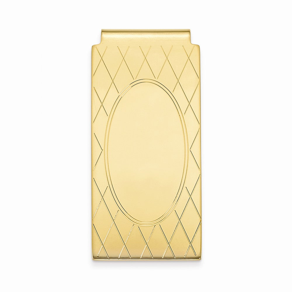Gold-Plated Men's Money Clip with Criss Cross Elegant Design